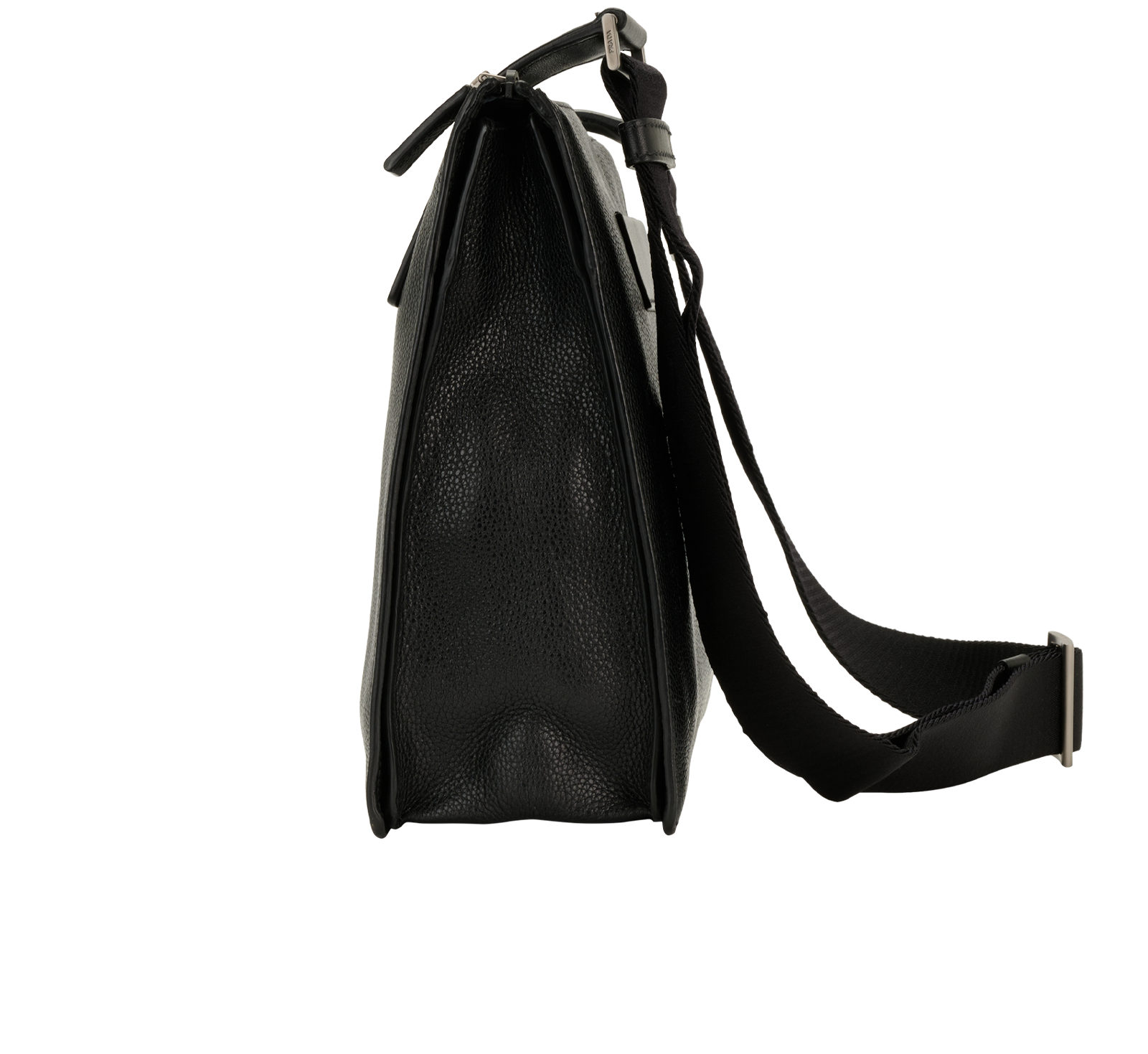 Logo Messenger, &pound;450, Handbags, Black, Leather, Bottom view